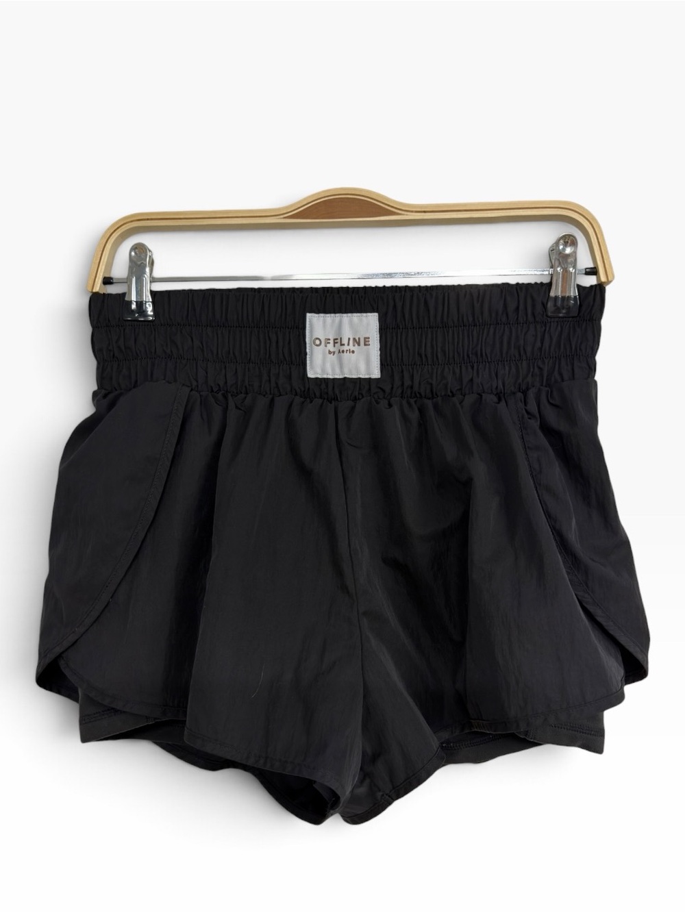 OFFLINE by Aerie The Hugger Black Flyaway Running Shorts Women’s Medium M